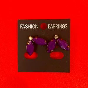 Purple Marquise Shaped Earrings